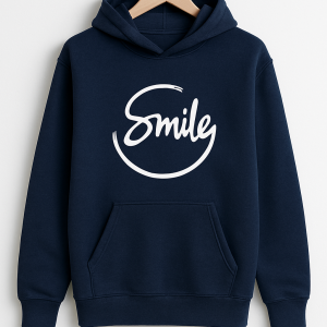 Navy Blue Smile Hoodie for Men